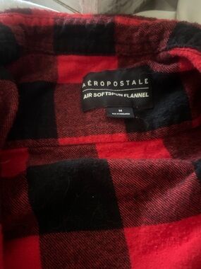 Aeropostale Red and Black Buffalo Plaid Flannel Shirt